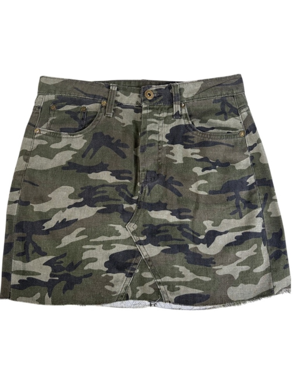 EUC Pistola Camo Mini Skirt Green Black Size 27 / Medium